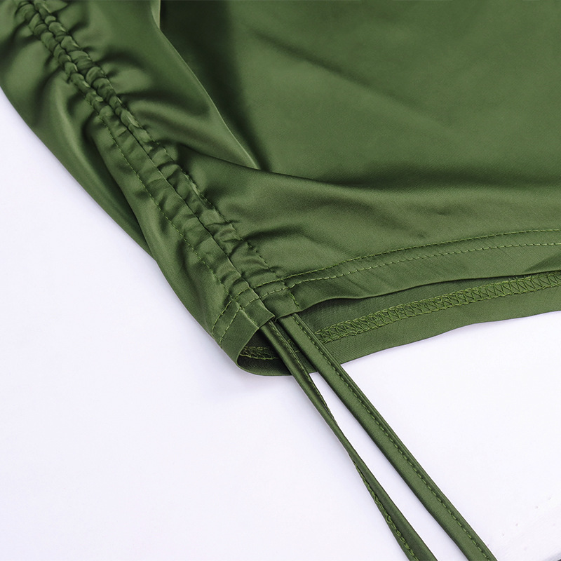 new fashion sexy backless lace-up slit pleated sling long skirt NSMI26094