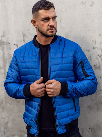 Men's Padded Quilted Stand Collar Warm Cotton Coat Jacket_voghion.com
