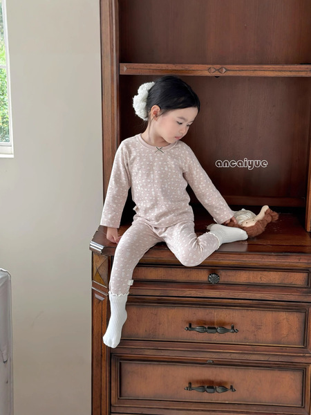 Children's velvet keep warm cotton set
