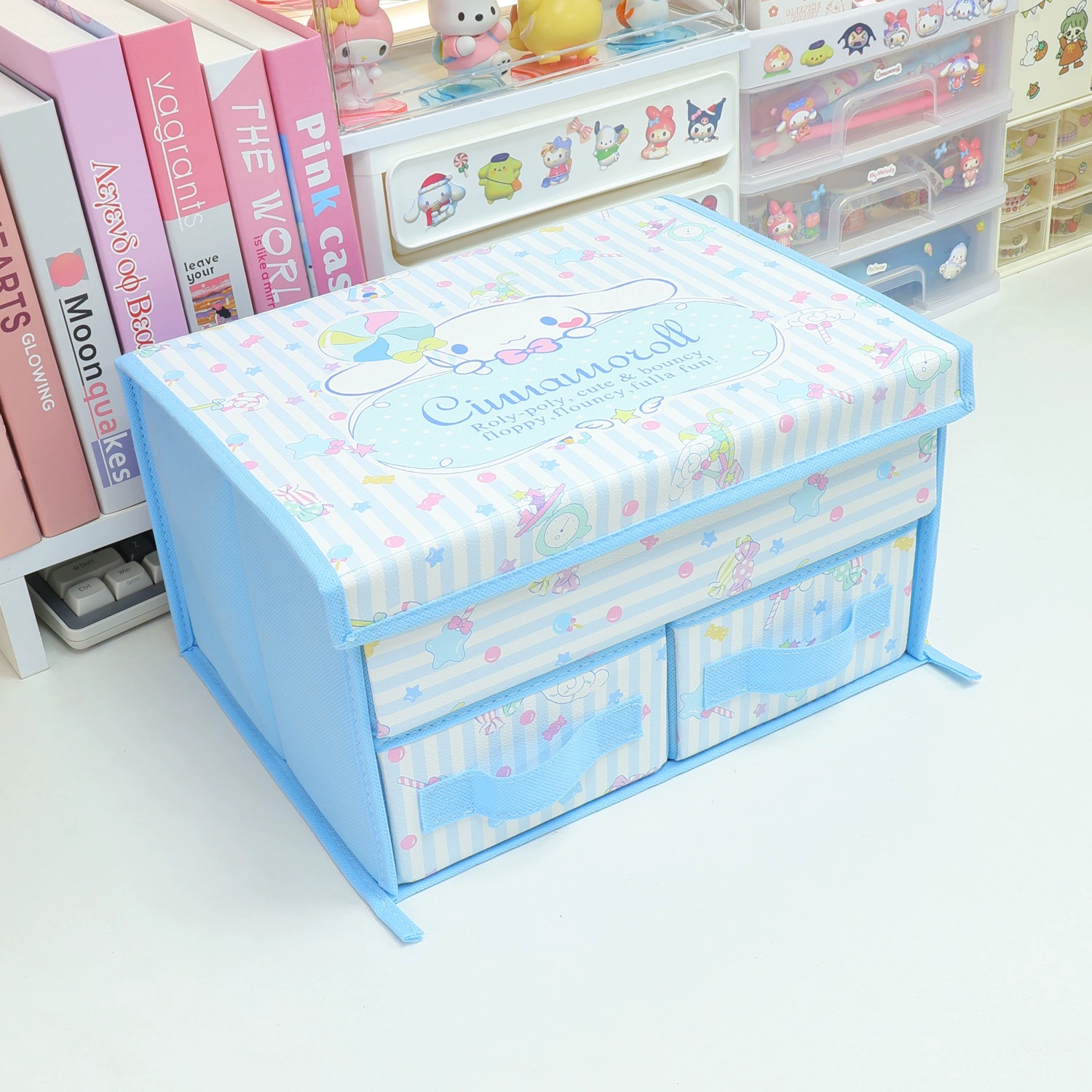 Cartoon cloth, underwear, double-layer storage box, bra, socks, foldable stationery