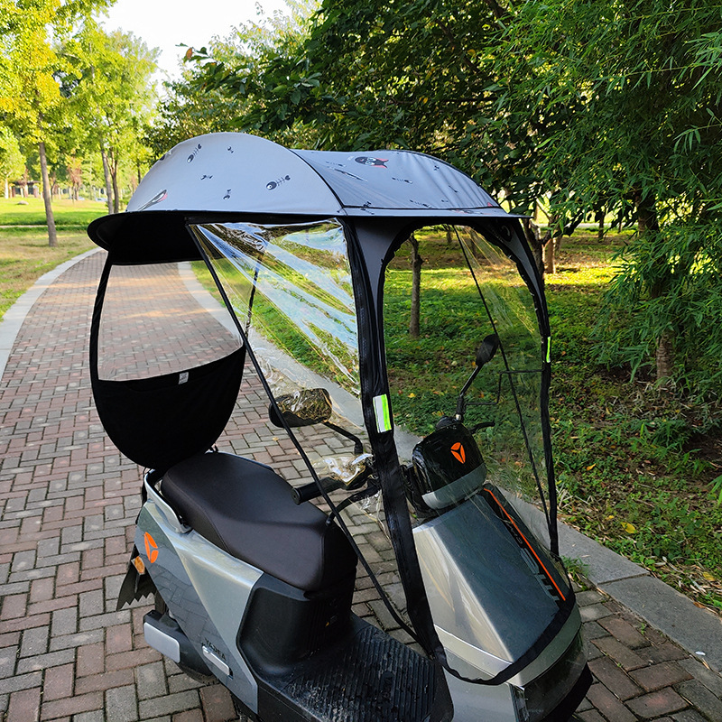 Electric Vehicle Canopy Dome Without Poles with Side Wings Sunshade and Rain Cover Can Be Shipped on Behalf of Others