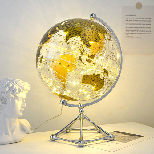 Golden Globe Transparent HD Earth Globe 20cm Large Student Teaching Globe Gift Decor Wholesale
