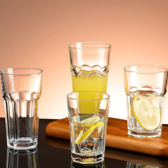 Толстая прямая чашка холодного напитка Bumanto красный ресторан фруктовый сок чашка жаростойкий чай восьмиугольная чашка лимонного чая стеклянная чашка воды