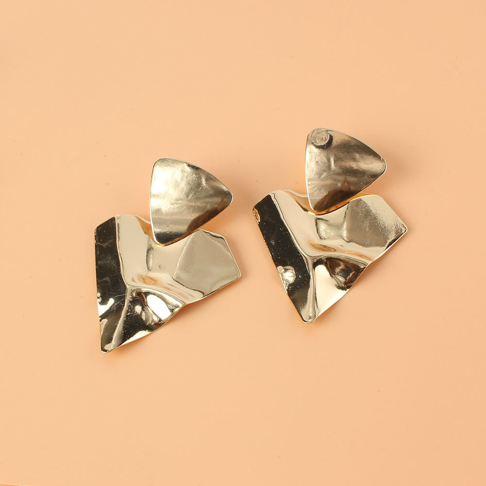 Retro Gold Irregular Earrings display picture 2