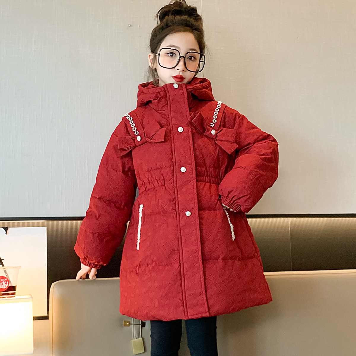 女童高檔棉服冬裝2024秋冬新款外套兒童外套小女孩羽絨棉衣冬季