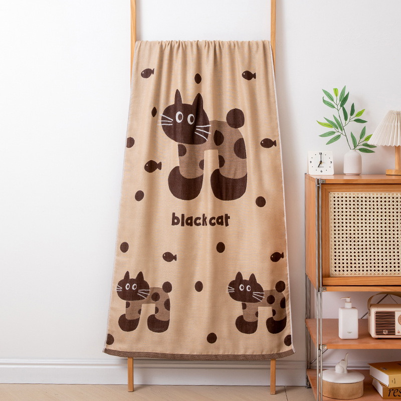 Gauze Bath Towel Pure Cotton Unisex Household Water-Absorbent Quick-Dry Oversized Towel Couple Bathrobe Wrap Shawl Cover Blanket