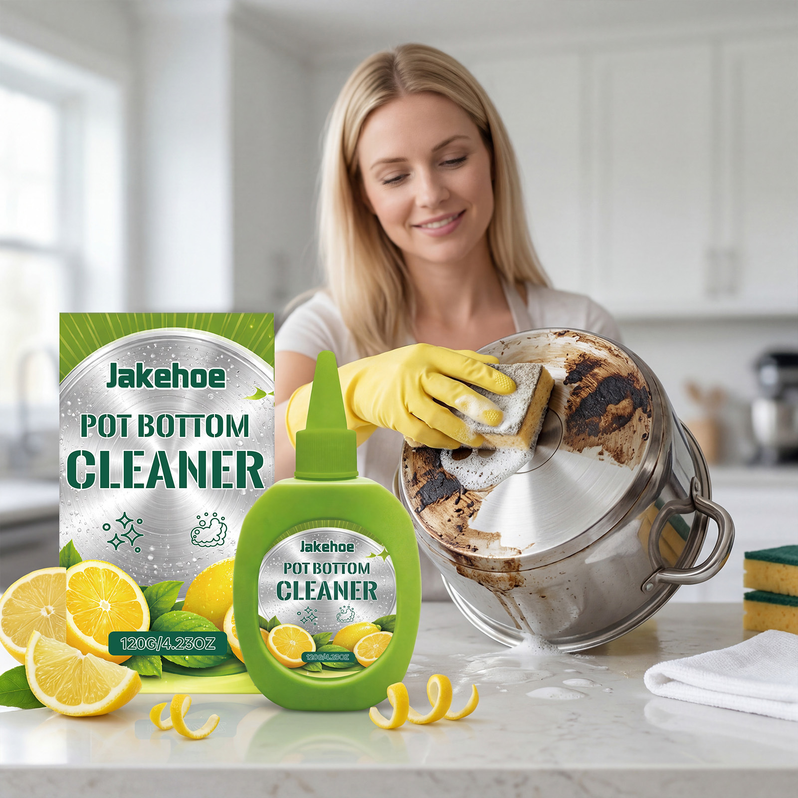 JAKEHOE 锅底清洁剂 铁锅重油污家用锅具外观洁净锅底黑垢清洁剂
