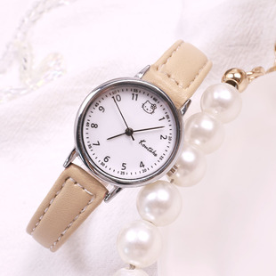 2025 New High School Student Exam-Specific High-Value Kt Cat Simple Leather Strap Fashion Quartz Watch Wholesale