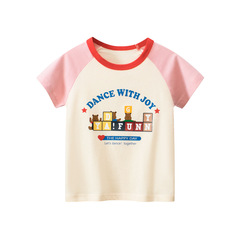 27home Cross-border Children's Apparel Wholesale 2024 Summer Korean-style Children's Short-sleeved T-shirts Girls' Clothing One-Stop Source