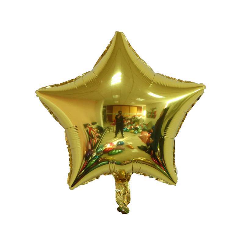 Venta al por mayor de fábrica de 18 pulgadas monocromo en forma de corazón estrella de cinco puntas amor globo de película de aluminio globo de papel de aluminio globo de fiesta de cumpleaños globo