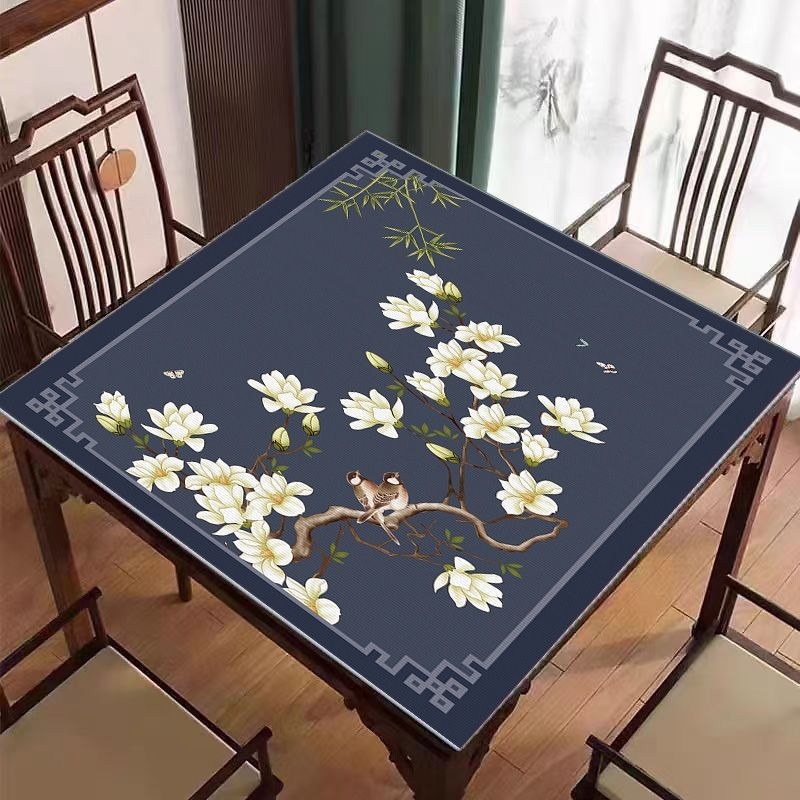 新中式麻将垫静音防滑垫水晶绒麻将桌垫家用耐脏易打理方形垫子|undefined