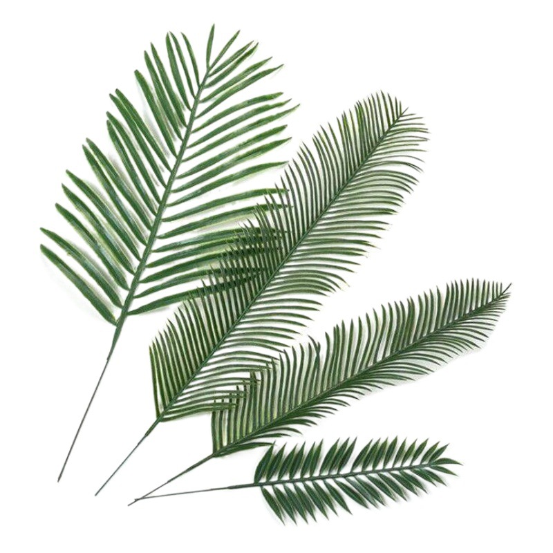 Simulación plástico hoja de girasol de cola suelta arreglo floral de boda transfronteriza hojas de hierro ramas de pino hojas de girasol de cola suelta artificial