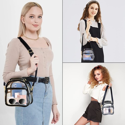 Transparent bag gathering event, PVC transparent colorful chain crossbody bag, transparent hand-held bag, concert hand-held bag