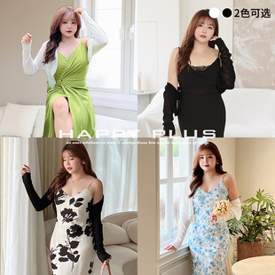 Imitation Linen Open-waist Thin French Knitted Cardigan Moisturizing N8653 Large Size New Black White Sun Protection Cardigan