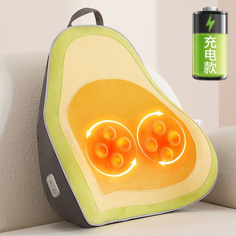 頚椎多機能充電マッサージ枕腰背中マッサージ器腰椎車載頚部温敷腰マッサージクッション|undefined