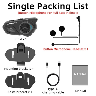 Wayxin Motorcycle Helmet Headset Motorcycle Helmet Headset - button-microphone