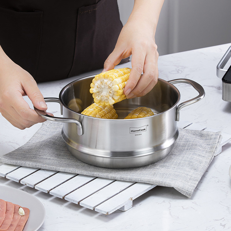 蒸格配宝宝辅食锅304不锈钢小蒸笼婴儿奶锅18cm蒸屉|ms