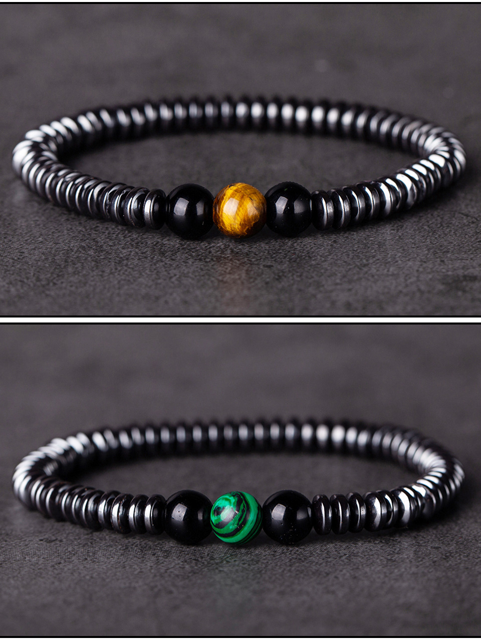 2021 new black stone frosted stone combination beaded bracelet