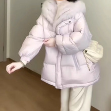 韩系高级感超好看大毛领加厚棉衣棉服女冬季年新款爆款小棉袄外套