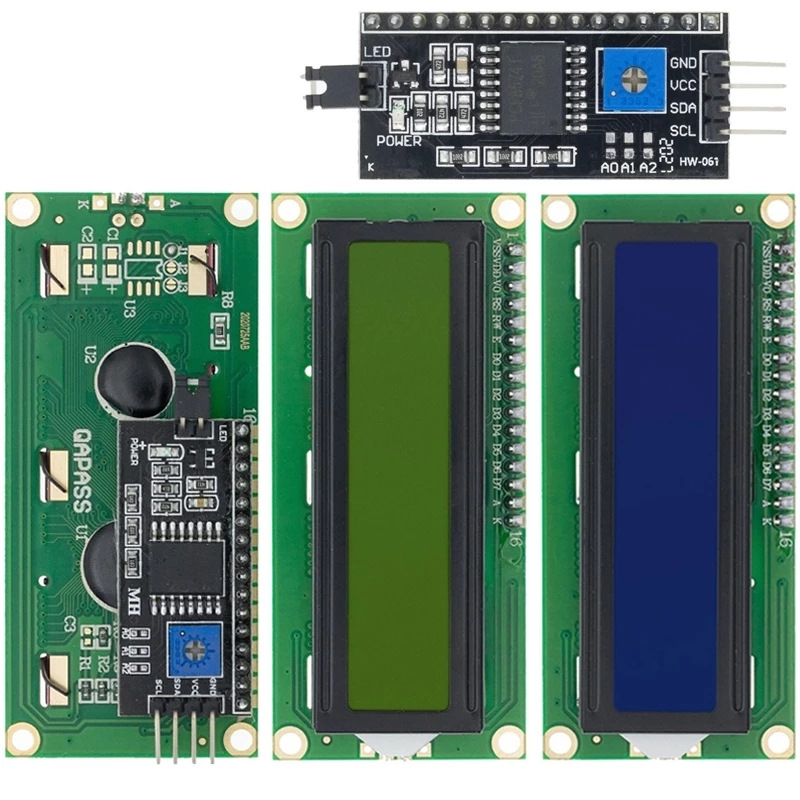 LCD1602液晶屏显示模块+PCF8574扩展板转接板 IIC/I2C 蓝屏黄绿屏