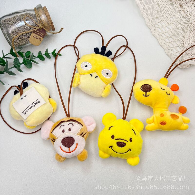 Cartoon creative children's student Mark anti-lost name pendant hanging plush decorative doll cute bag pendant
