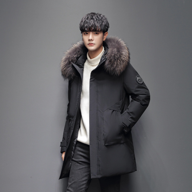 Men's Down Jacket Winter Hooded Coat Thickened Warm Light Business Tooling Jacket_voghion.com