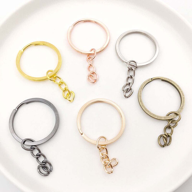 1 個 25/30 ミリメートルキーリングチェーンマルチカラーオプションキーホルダー鉄キーリング diy 基本ジュエリーアクセサリー|undefined
