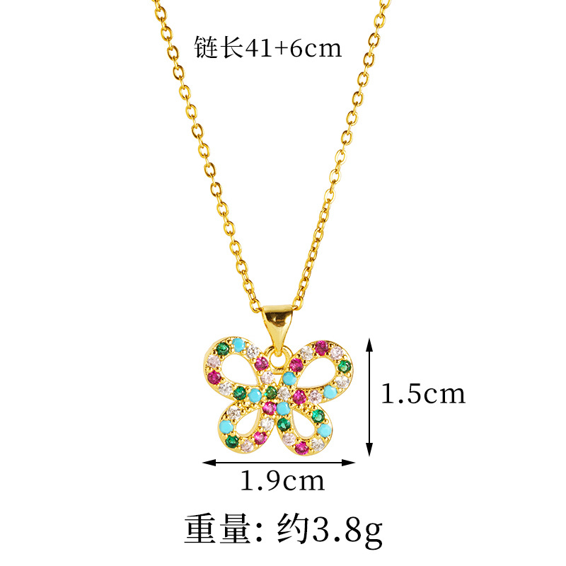 Collar de mariposa de diamantes huecos de oro de arena vietnamita