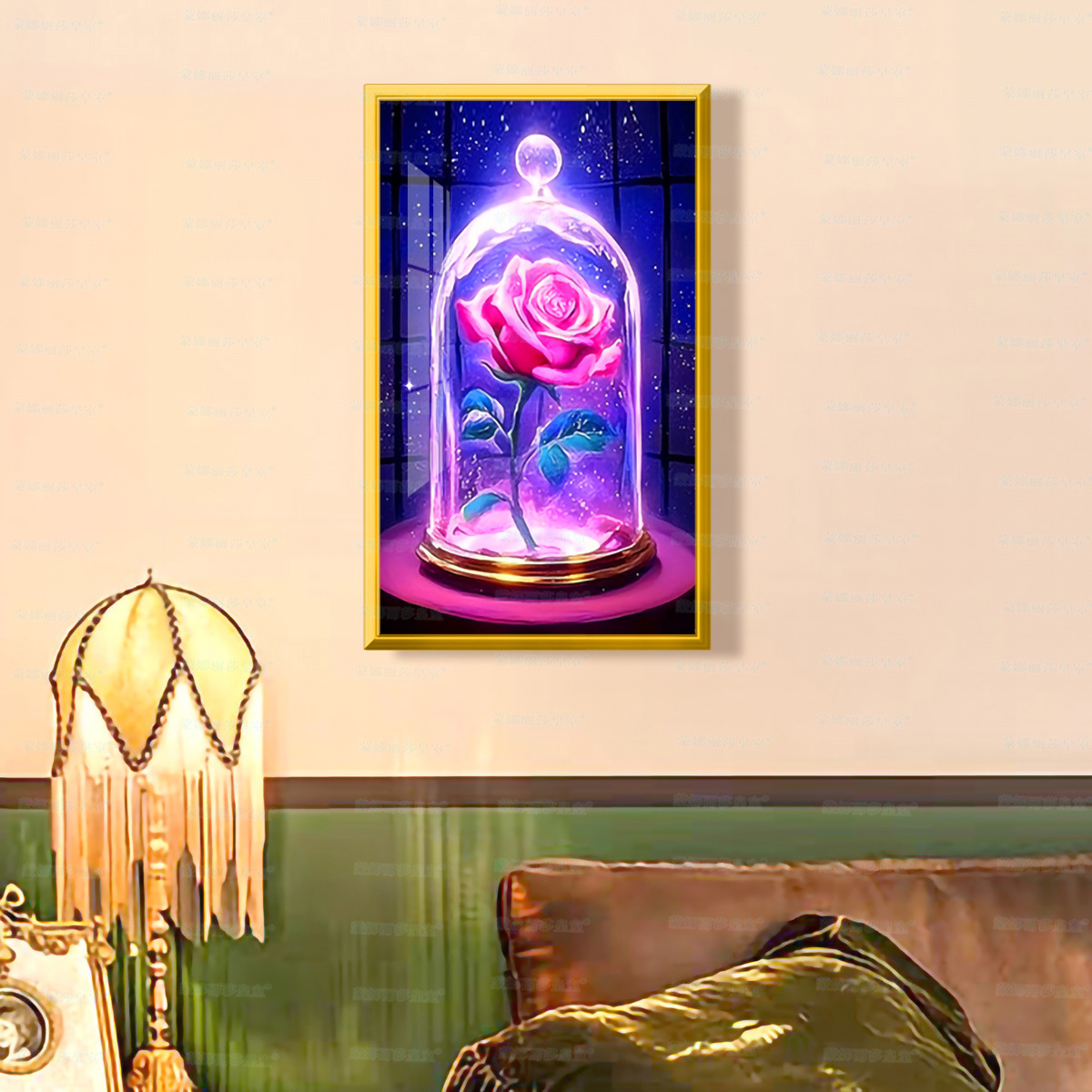 Mona Lisa Real Rosas de vidrio de bordado cruzado nuevo estilo hermoso paisaje de sueño sala de estar puerta de entrada pequeña bordado cruzado image 1