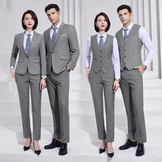 2023西装套装男女商务正装教师4S店职业装工作服马甲工装西服外套