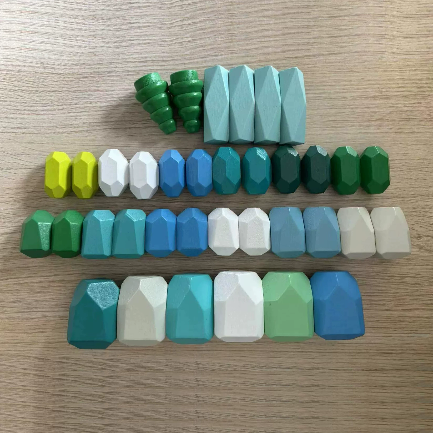 Красочная деревянная башня Montessori, конструктор, Дженга, игрушка, (跨境交易), раннее образование