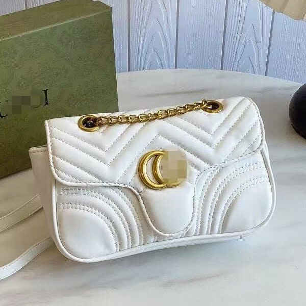 Double g Bag Women's Bag Gucci Classic Small Chanel-Style Quilted Chain High-End Fashion Shoulder Crossbody Bag