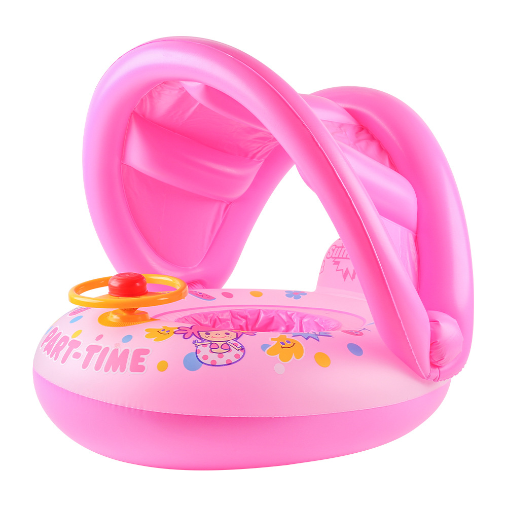 Xia Le bebé anillo de natación a prueba de sol con volante asiento de bebé barco cuerno barco hogar niños natación anillo piscina juguete