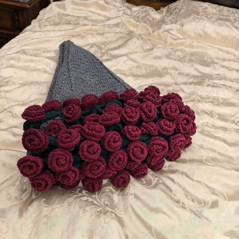 УТКВ набор из тканой стеганой простыни — комплект handmade букета пледа, 80 см, пряжа молочно-карамельного цвета