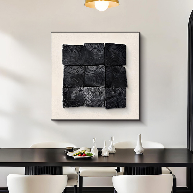 Blanco y negro gris abstracto decoración de comedor pintura moderna simple alta sensación de arte sala de estar colgar pintura pintura dormitorio pintura mural de mesa de comedor