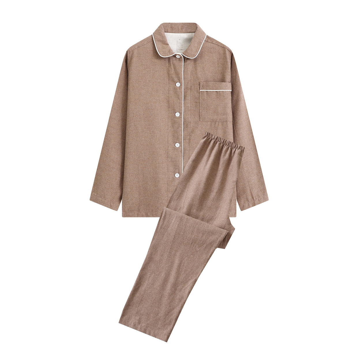 Cotton flannel solid color autumn demi-season pijama