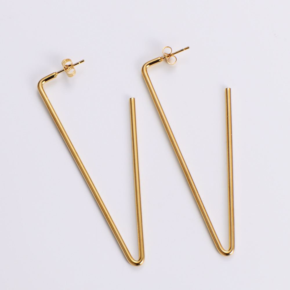 Simple Style U Shape Plating Stainless Steel No Inlaid 18K Gold Plated Earrings display picture 3