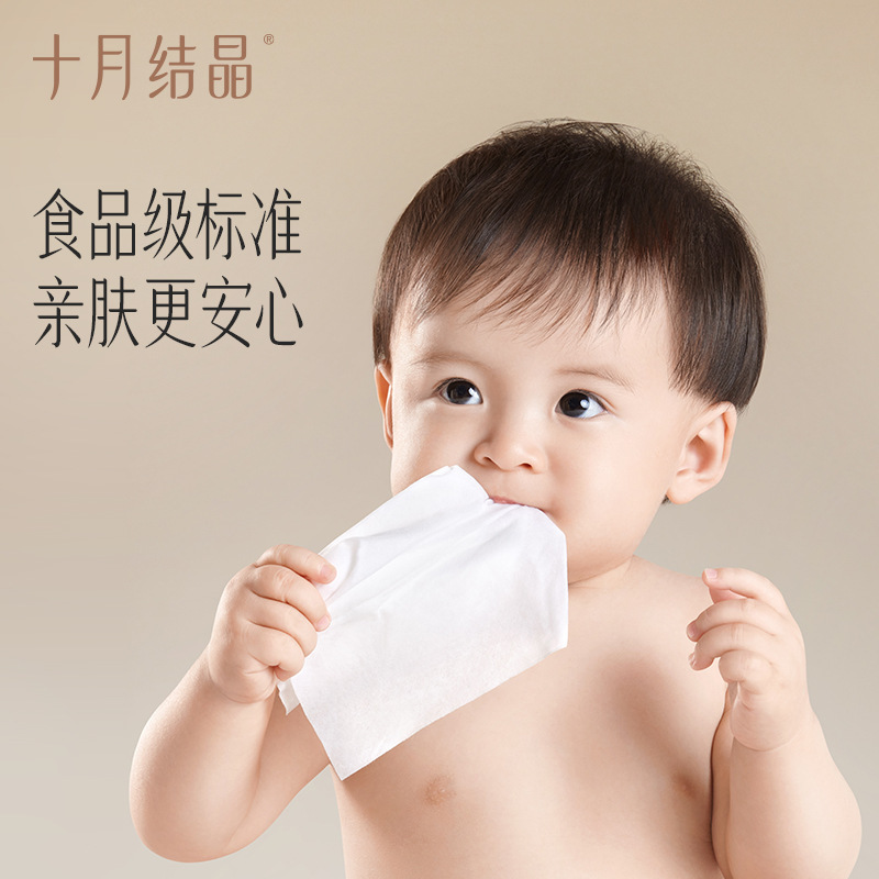 10月結晶化ベビーソフトウェットティッシュ、赤ちゃん用ソフトウェットティッシュ、おむつかぶれ防止専用ティッシュ、蓋付き、80枚入り、パール柄|undefined