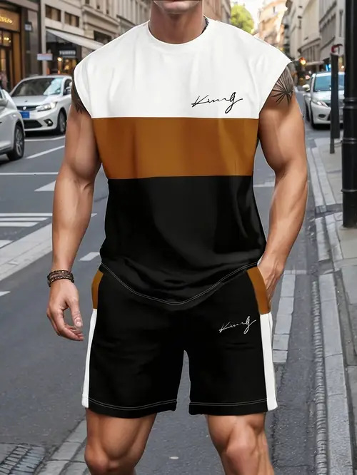 Men's Vest Set Skin Friendly Cool Summer Not Stuffy Or Sweaty Clothing_viptrois.com
