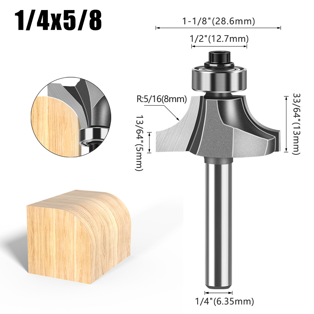 Cuchillo redondo de carpintería de 1/4 mango 1/2 mango Cuchillo redondo de uso común Cuchillo redondo de aleación de alta calidad Cabeza de corte