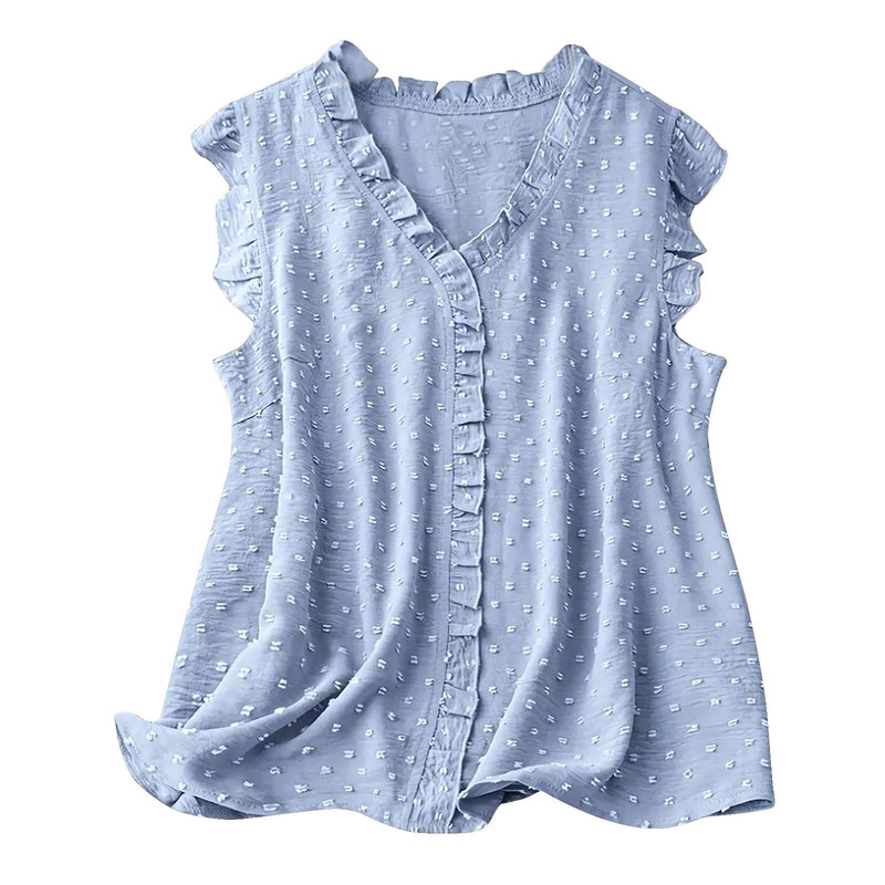 2024 new summer V-neck top fur ball fabric sleeveless small vest with chest province