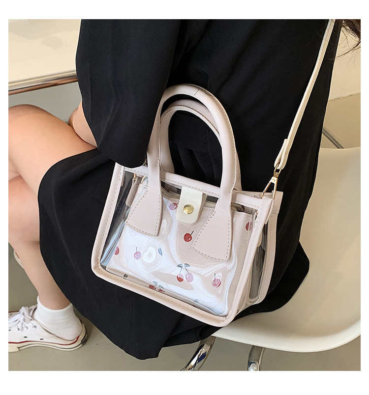 Women 2022 New Fashion Transparent Single Shoulder Handbag Crossbody Gel Bag display picture 3