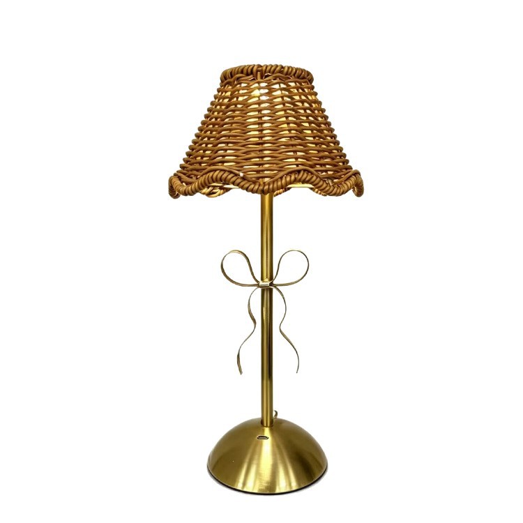 Retro vidina trenzada lámpara de escritorio de arco inalámbrico recargable dormitorio de cabecera de la cama luces de atmósfera para luces LED transfronterizas image 6