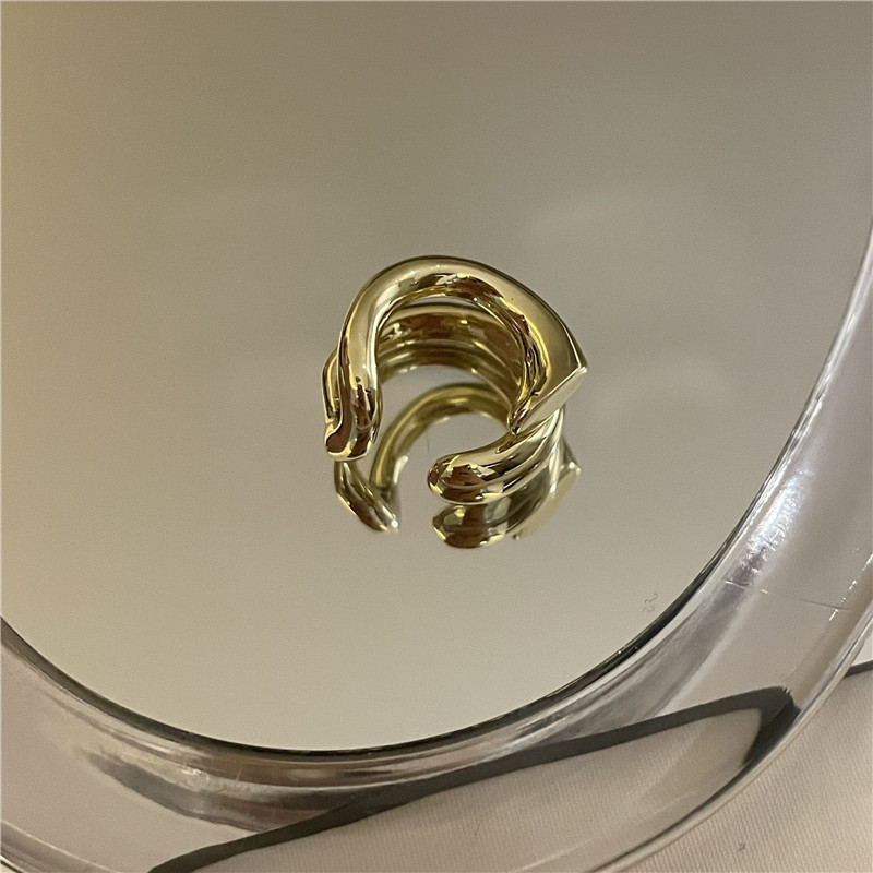 Großhandel Schmuck Einfacher Metall-doppelschicht-ohrclip Nihaojewelry display picture 8