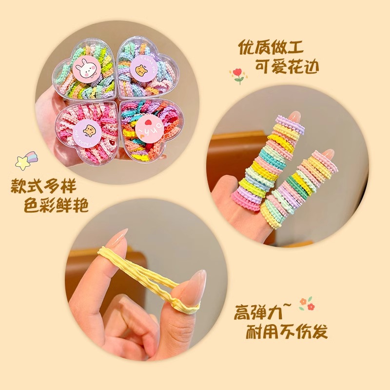 Cintas de goma de encaje de color para niños no dañan cabello niñas de alta elasticidad anillo de cabello tocado de bebé