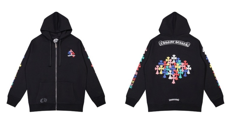24ss年新款高品质Chrome Hearts 马蹄十字架连帽拉链卫衣工厂批发|undefined