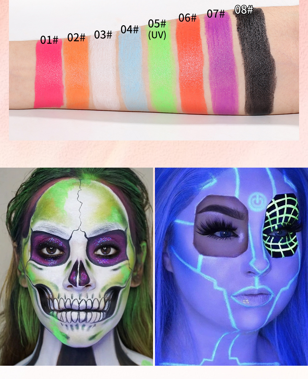 Halloween body cream, makeup, water-soluble fluorescent facial stage painting stick_viptrois.com