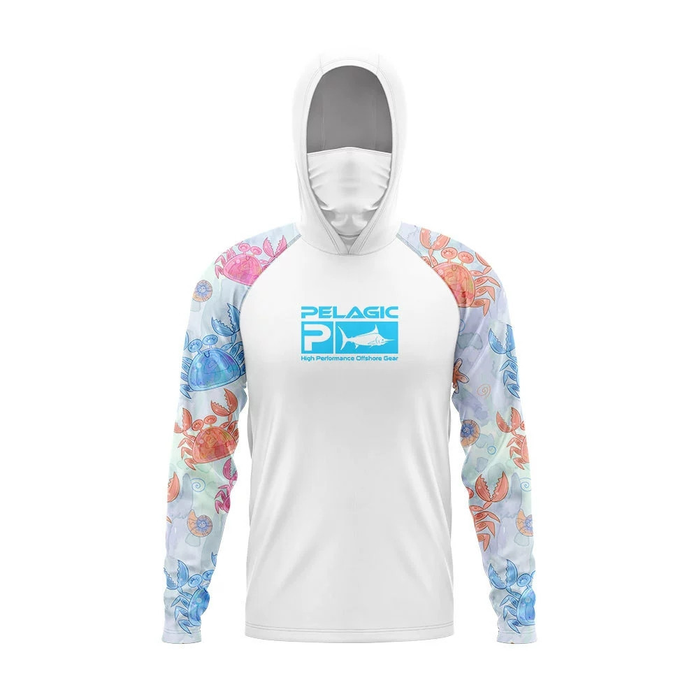 Cross-Border Export Export Pelagic Pattern Outdoor Sea Fishing Fishing Clothing Hooded Sun Protection and Uv Protection