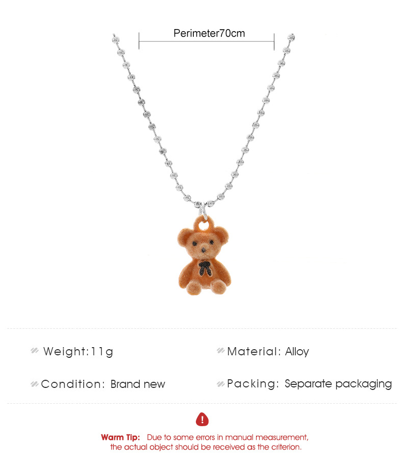 Cute Bear Alloy Plating Couple Necklace display picture 1