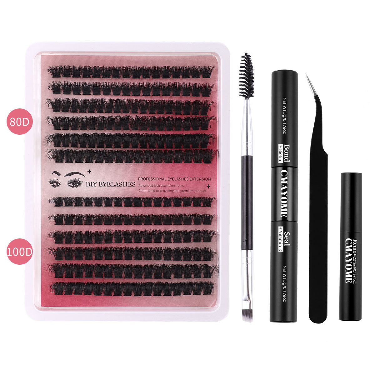 Grænseoverskridende nyt 60D100D tykt enkelt klynge falske øjenvipper sæt 10 16mm krøllede gør-det-selv segmenterede øjenvipper_voghion.com